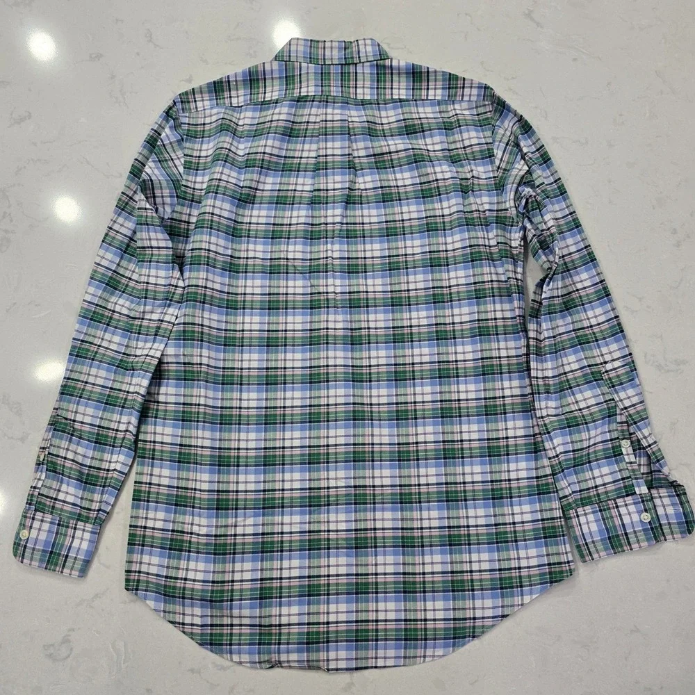Polo Ralph Lauren Mens Custom Fit Plaid Button Down Shirt Blue Green Pink Small